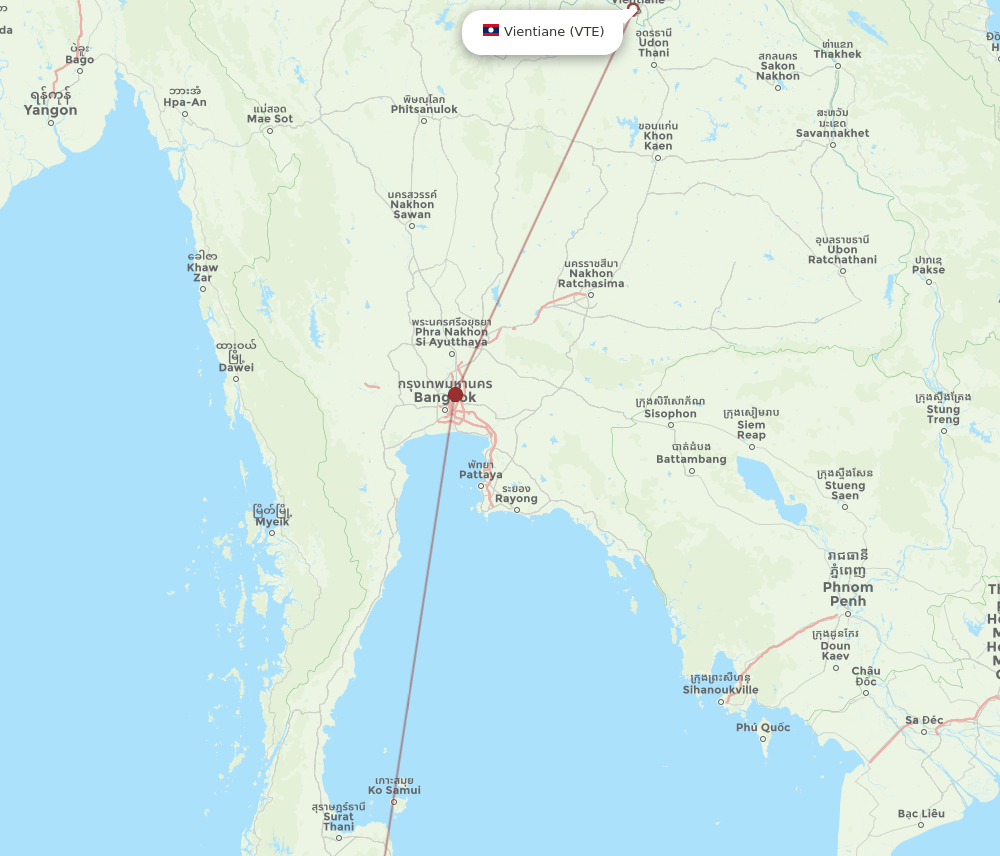 VTE-TST flight routes