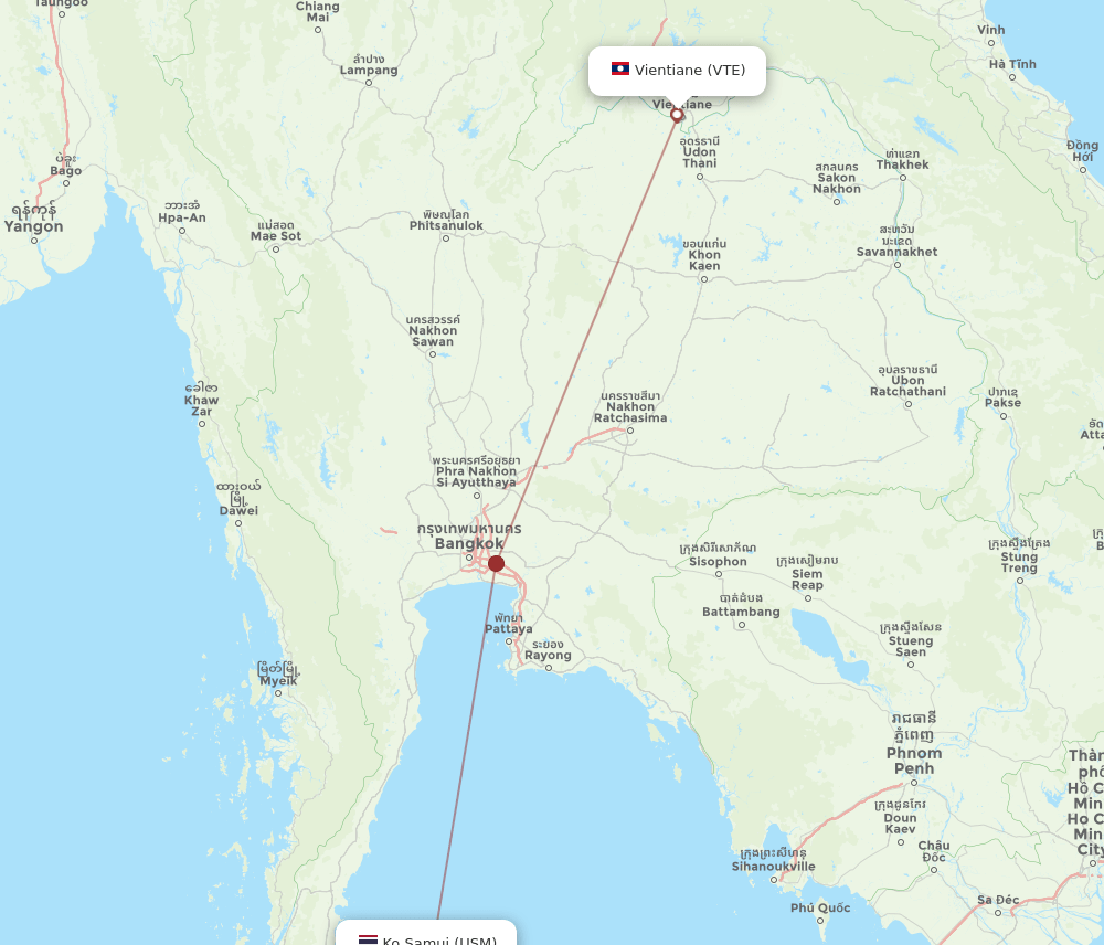 VTE-USM flight routes