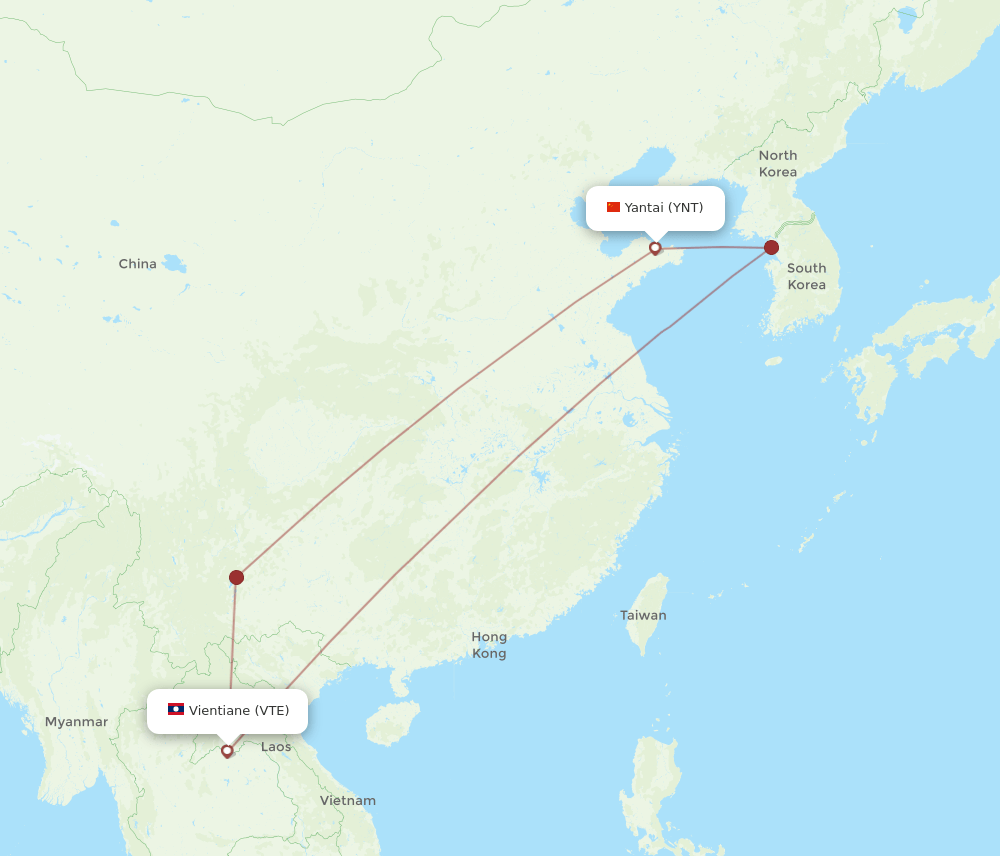 VTE-YNT flight routes