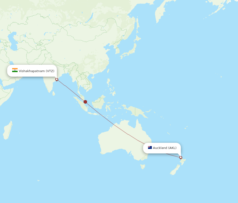 VTZ-AKL flight routes