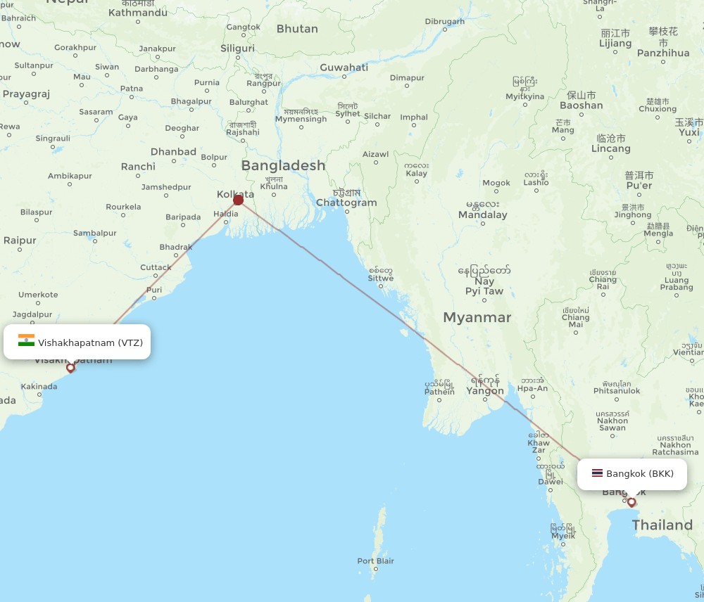 VTZ-BKK flight routes