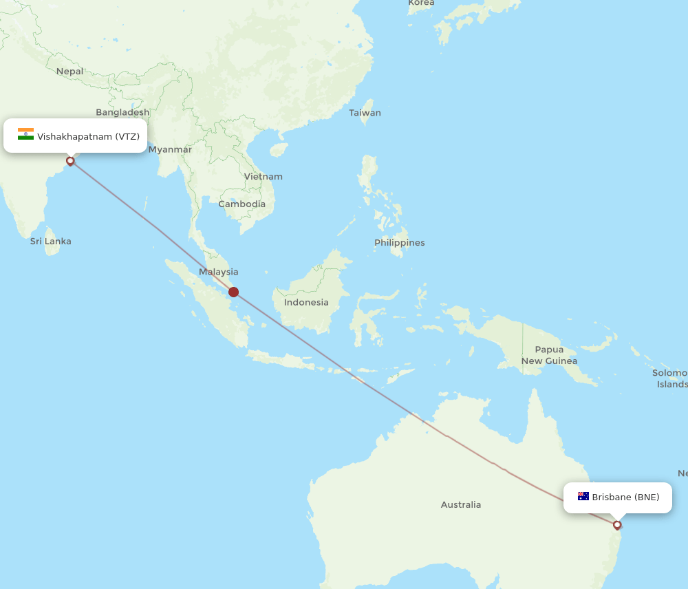 VTZ-BNE flight routes