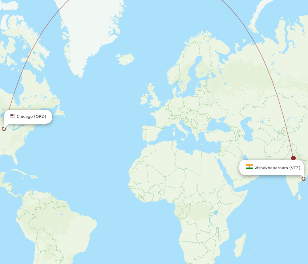 VTZ to ORD flights and routes map