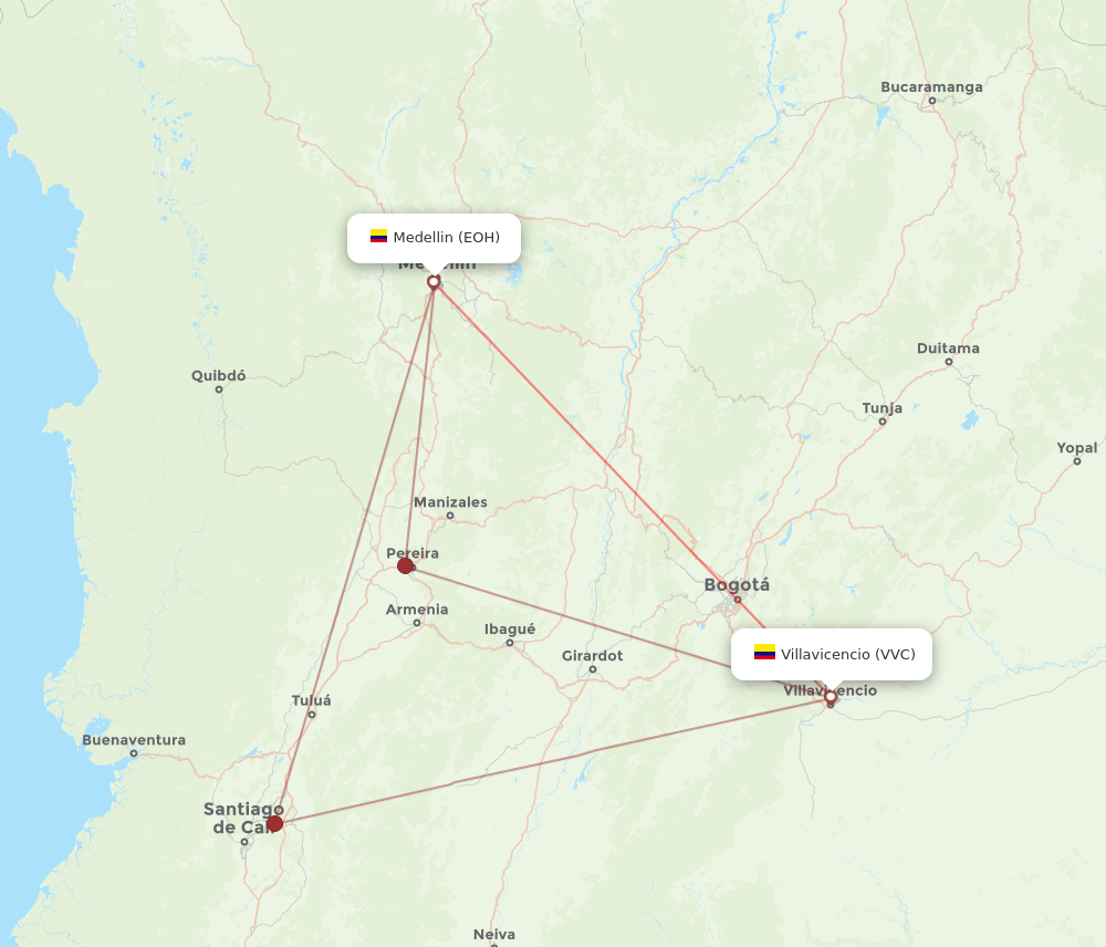VVC to EOH flights and routes map