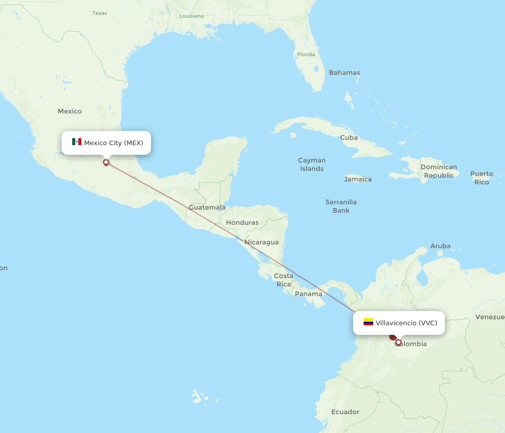 VVC-MEX flight routes