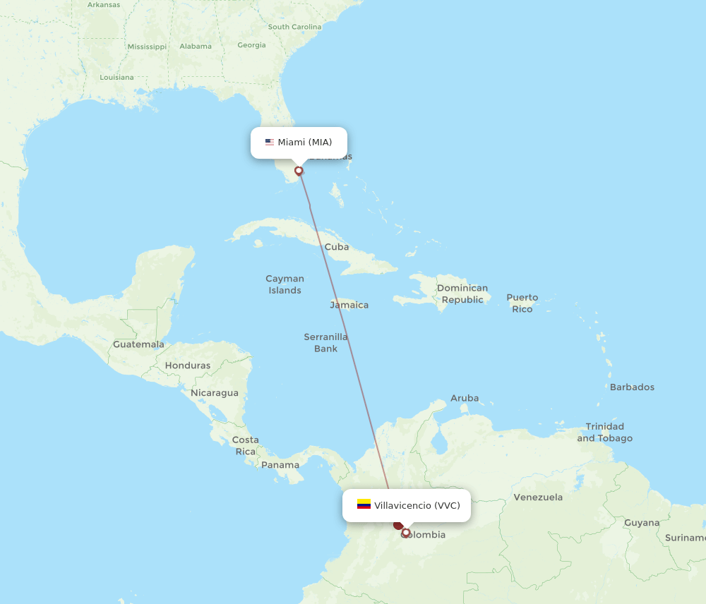 VVC-MIA flight routes