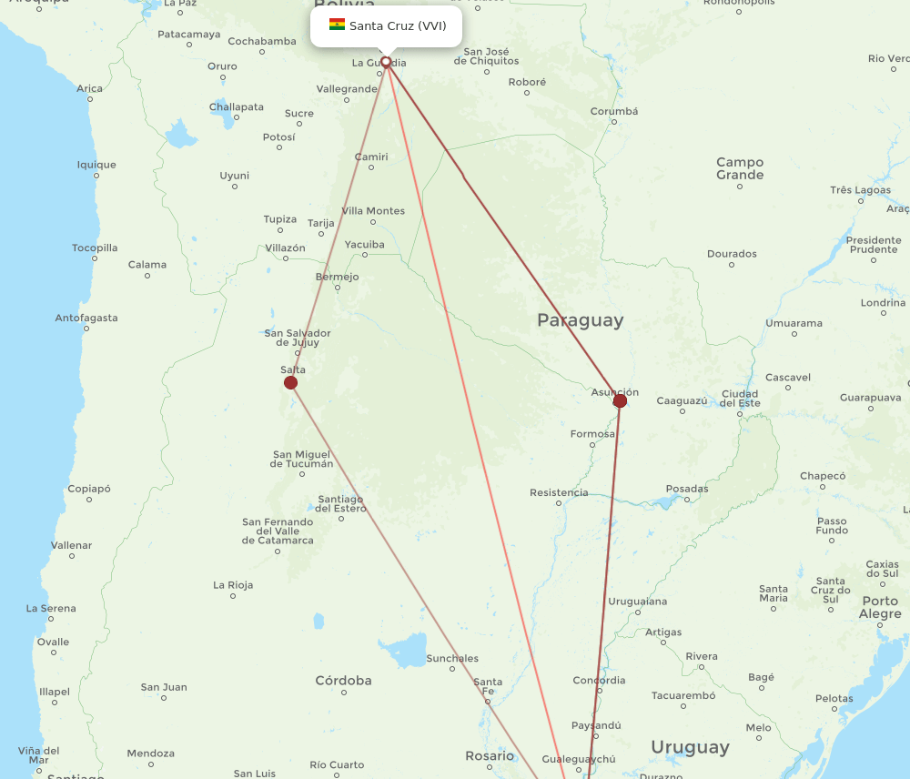 VVI to AEP flights and routes map