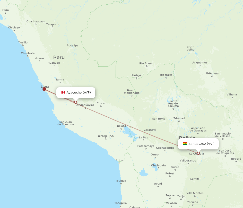 VVI-AYP flight routes
