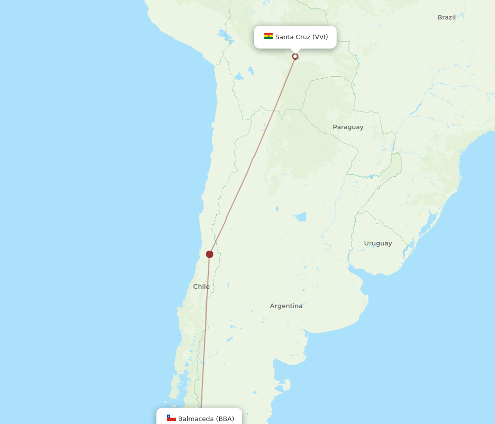 VVI-BBA flight routes