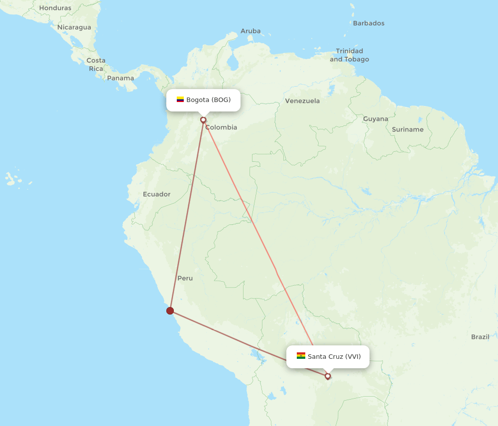 VVI-BOG flight routes