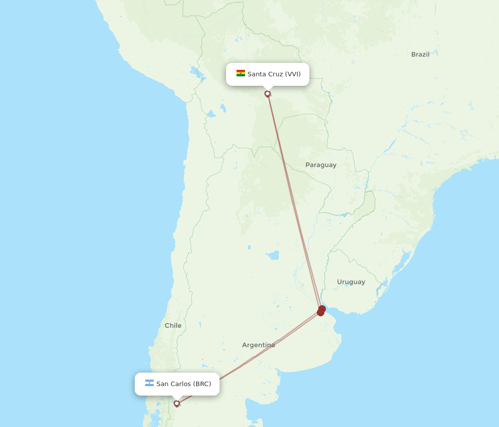 VVI-BRC flight routes