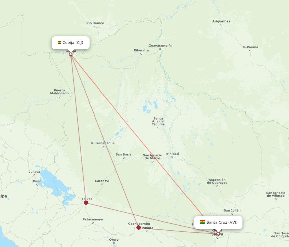 VVI-CIJ flight routes