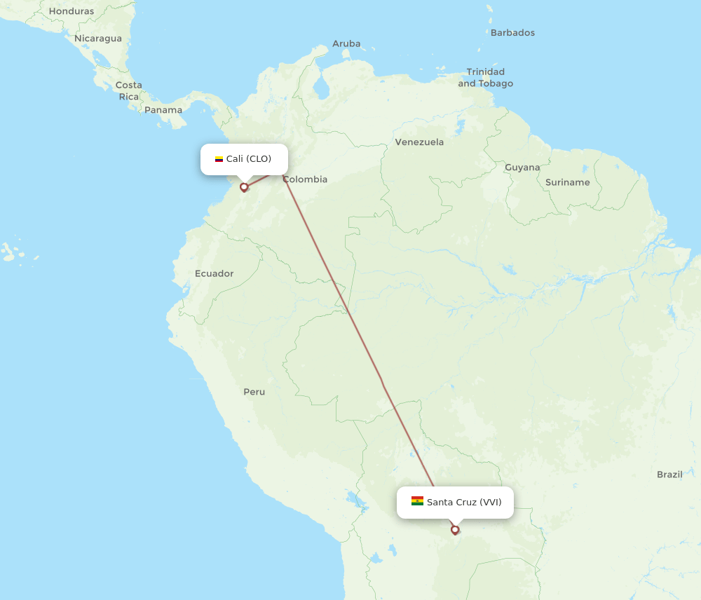 VVI-CLO flight routes