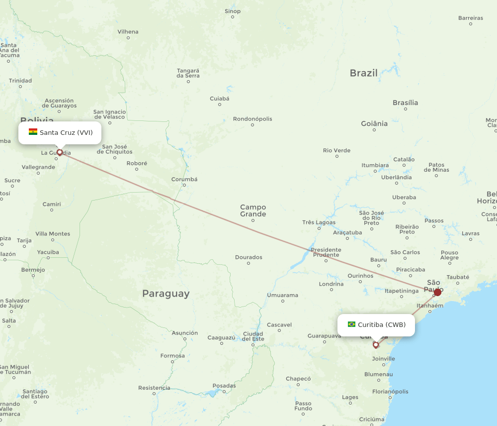 VVI-CWB flight routes