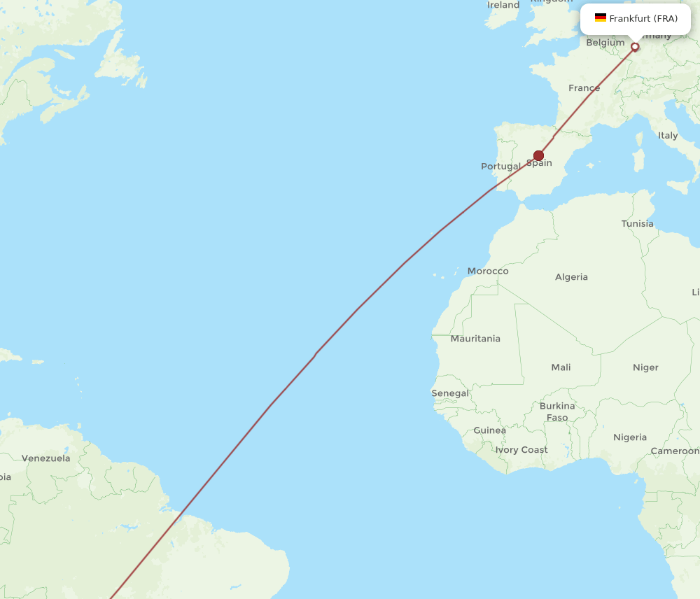 VVI to FRA flights and routes map