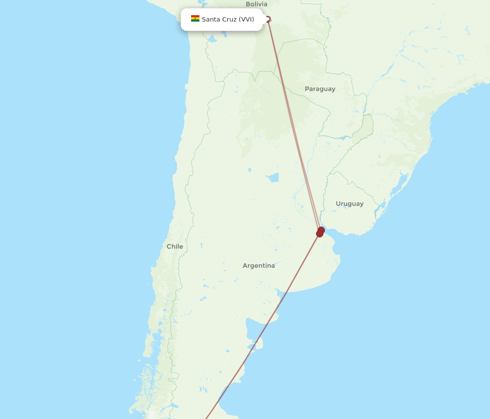 VVI-FTE flight routes
