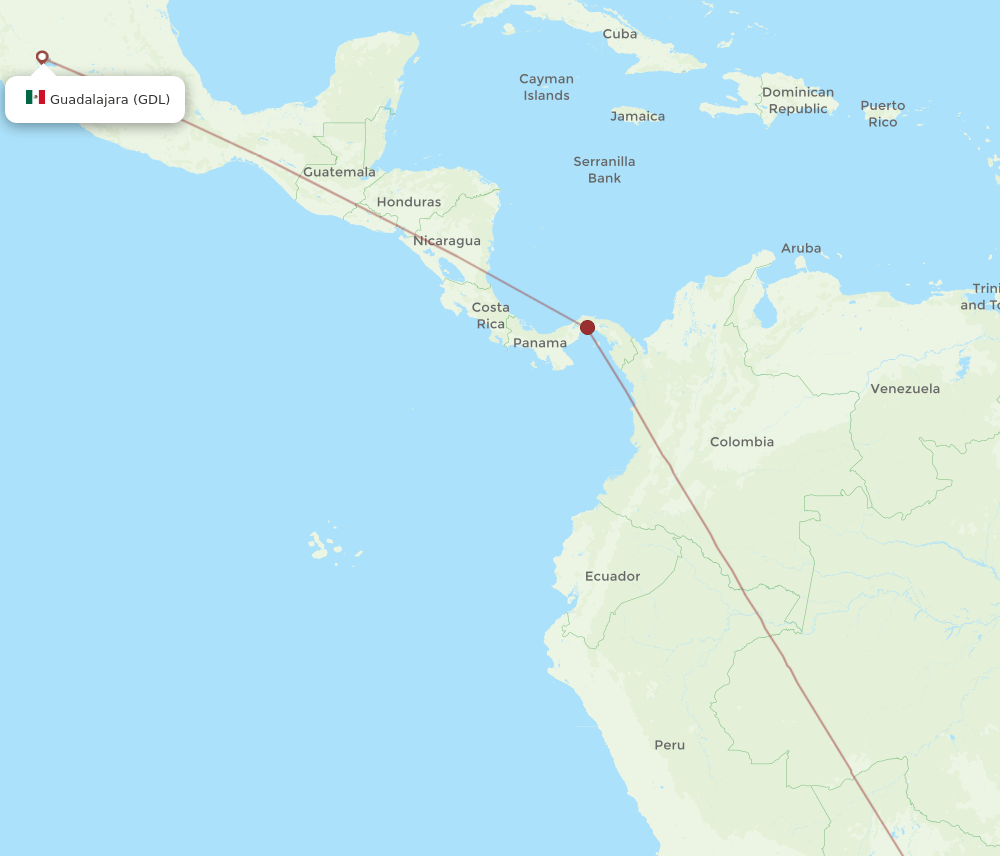 VVI-GDL flight routes