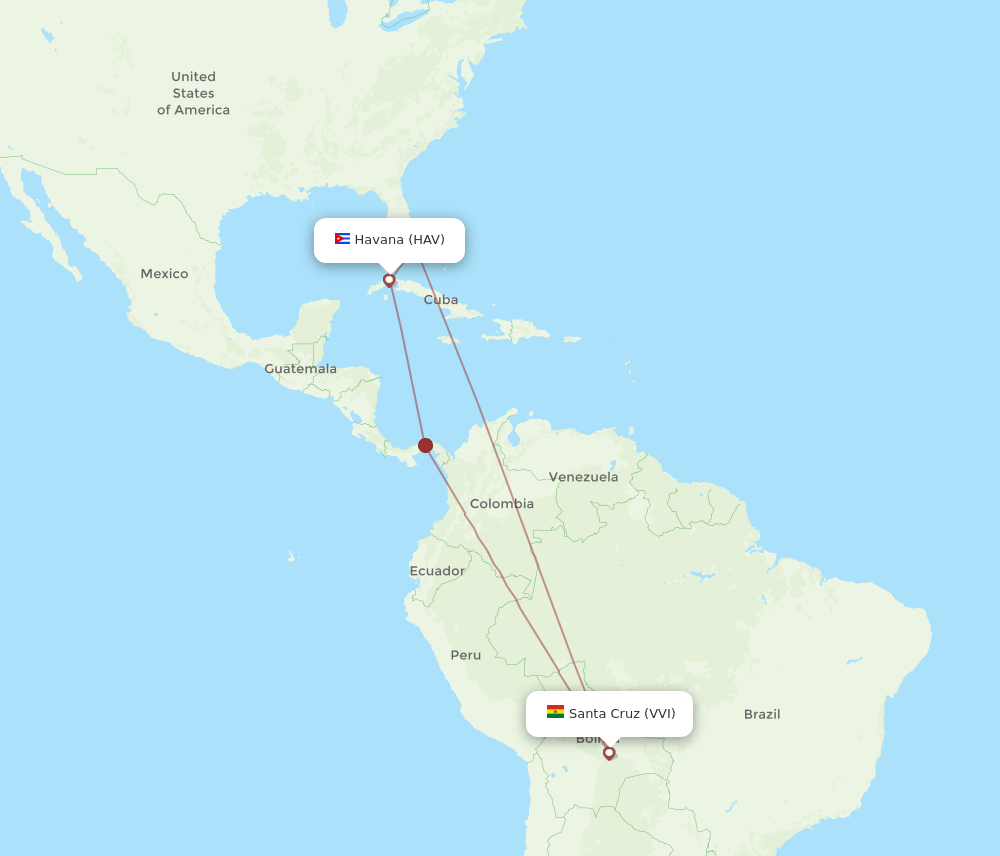 VVI-HAV flight routes