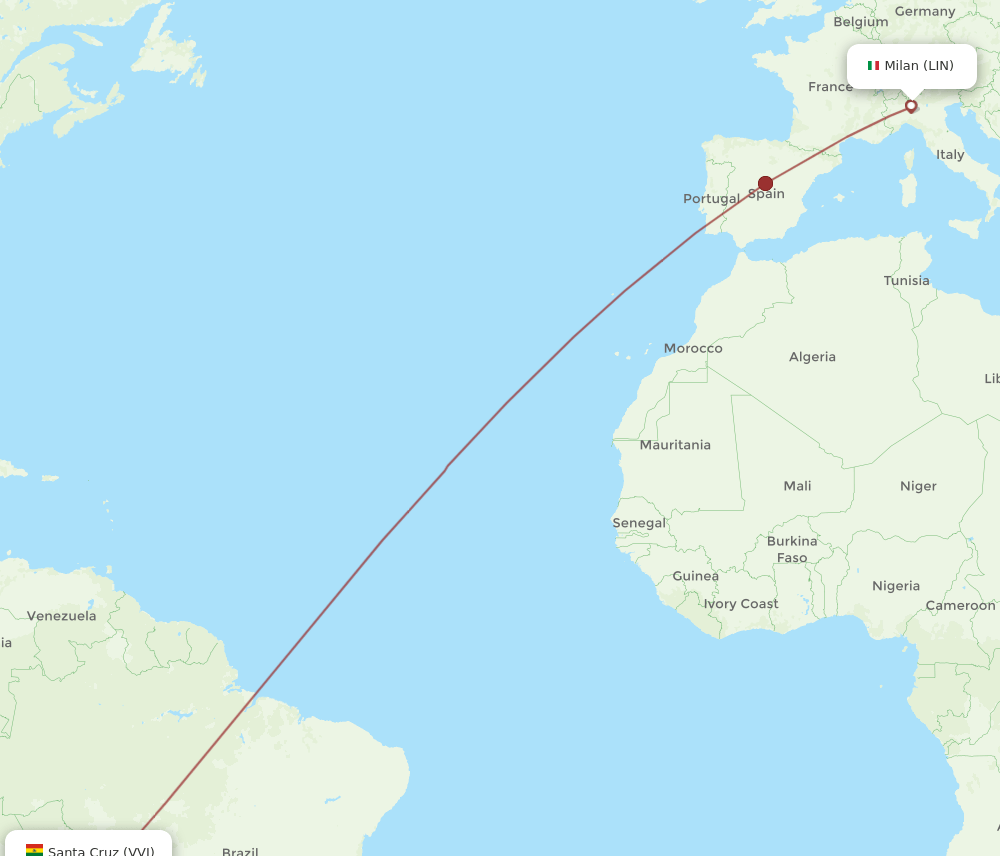 VVI-LIN flight routes