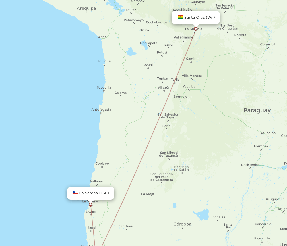 VVI-LSC flight routes