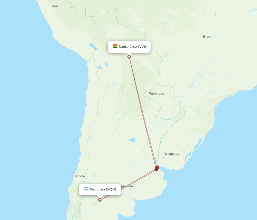 VVI-NQN flight routes