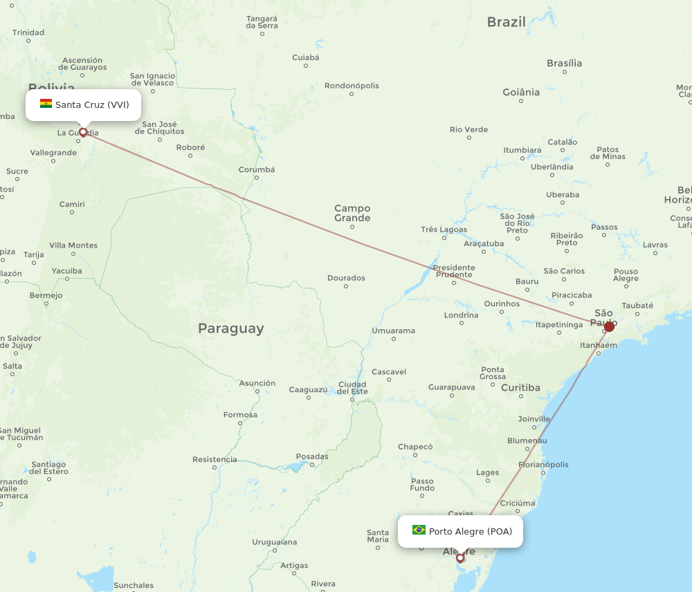 VVI-POA flight routes