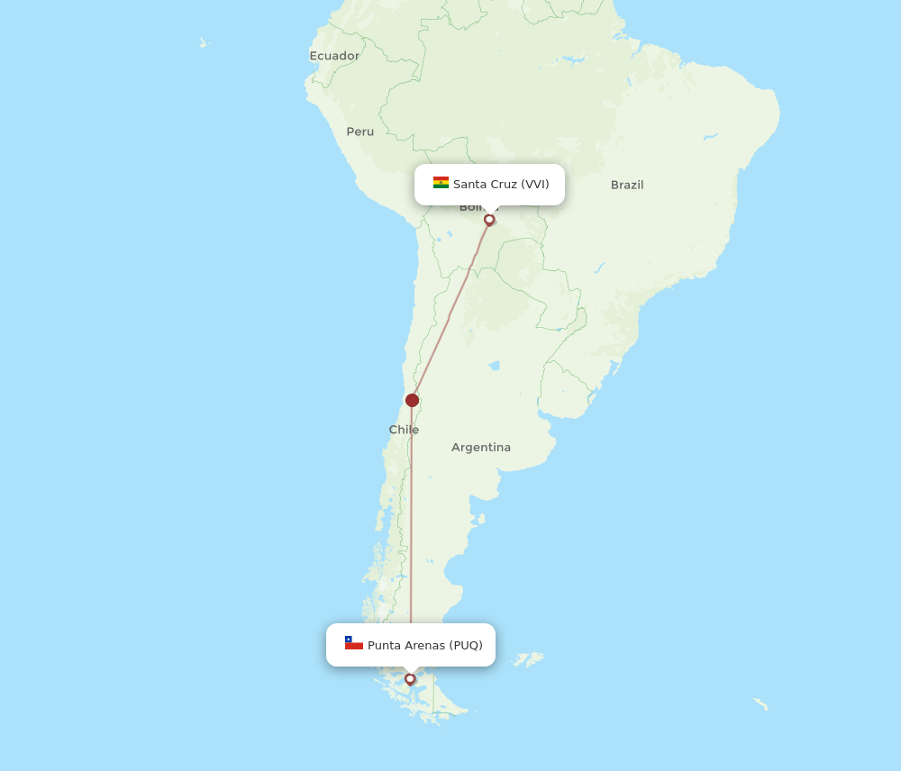VVI-PUQ flight routes