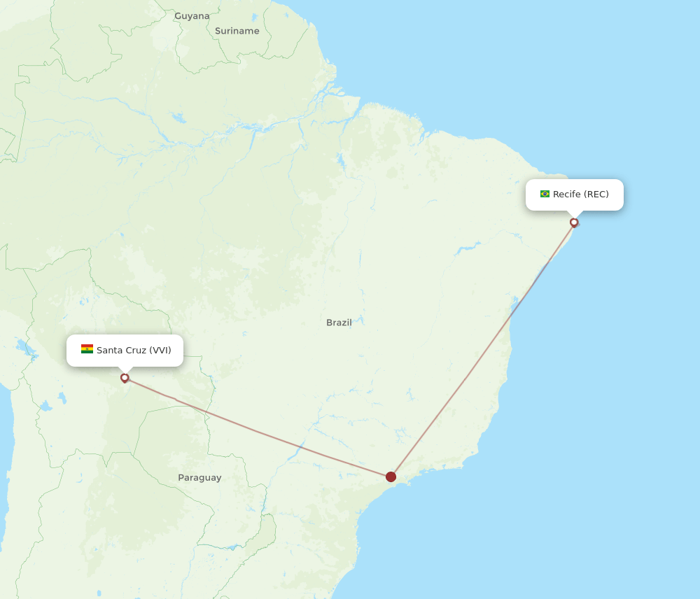 VVI to REC flights and routes map
