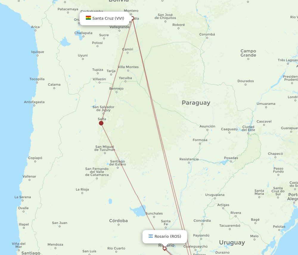 VVI-ROS flight routes