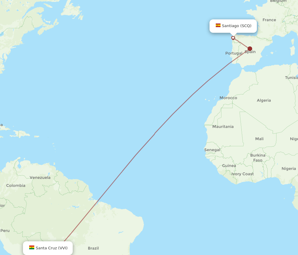 VVI-SCQ flight routes
