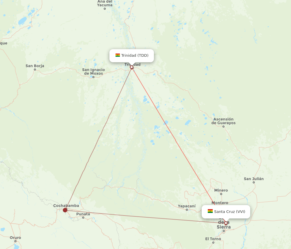 VVI-TDD flight routes