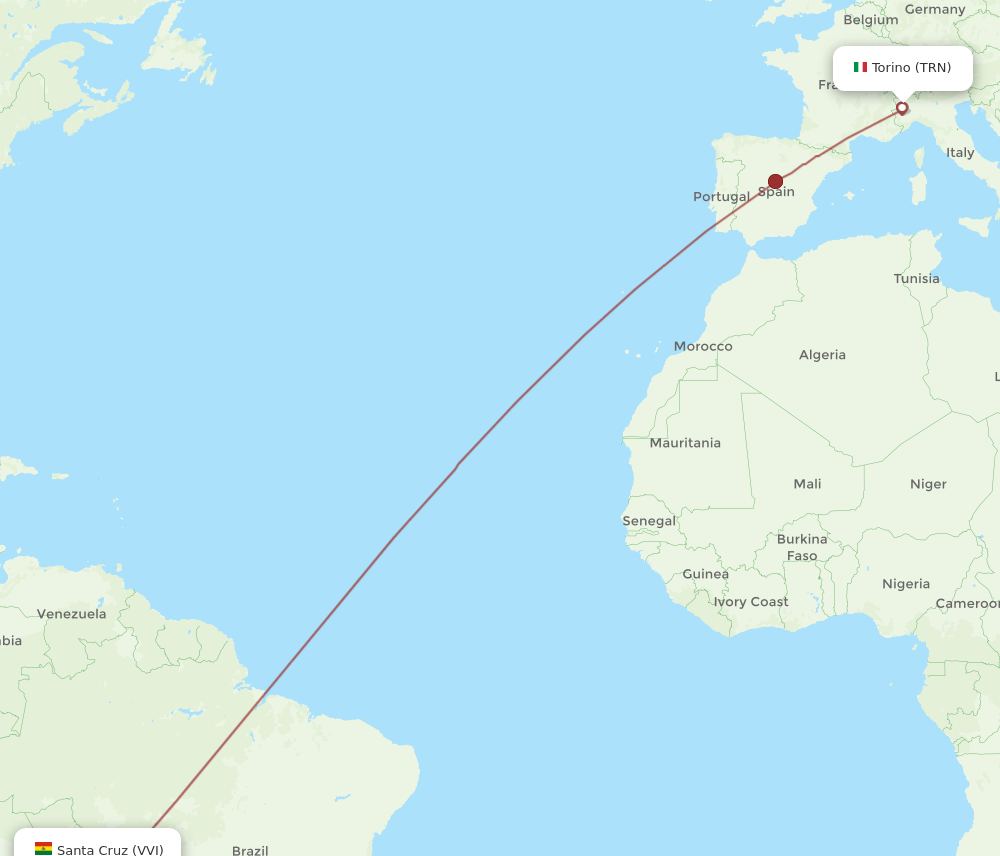 VVI-TRN flight routes
