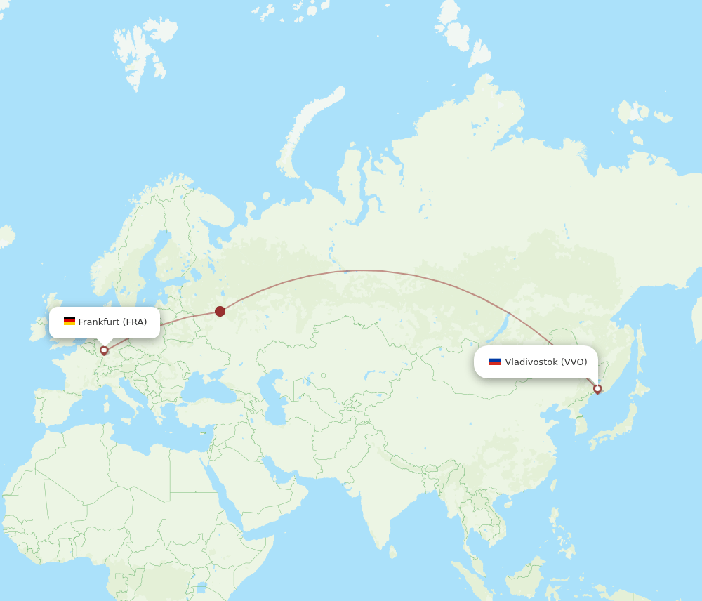 VVO-FRA flight routes