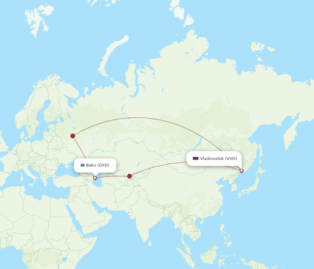VVO-GYD flight routes