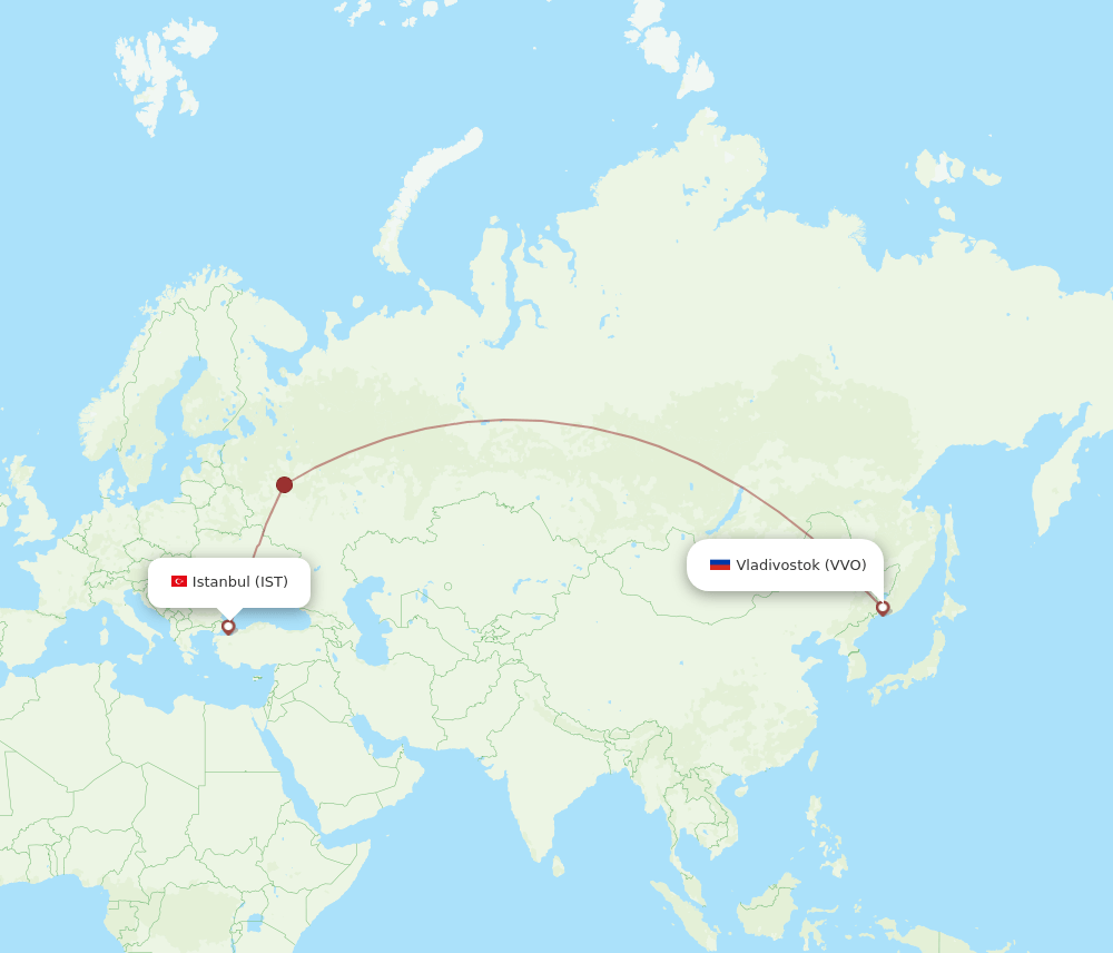 VVO-IST flight routes