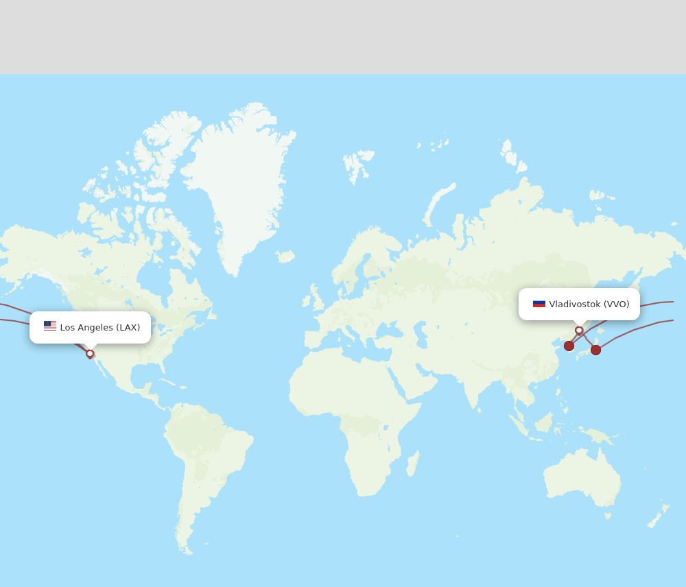 VVO-LAX flight routes