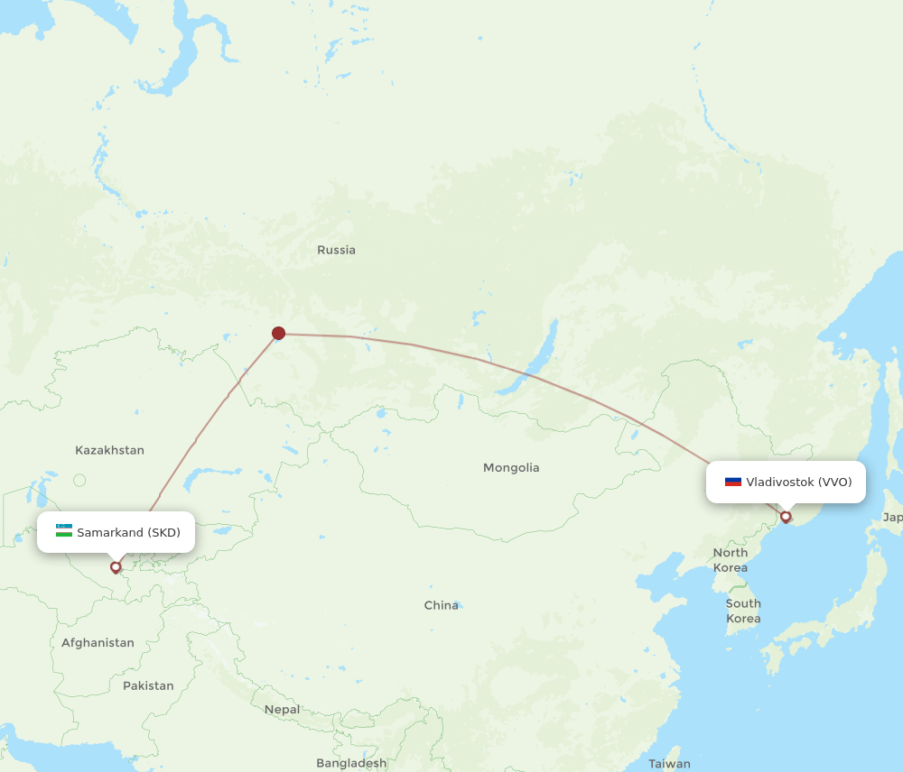 VVO-SKD flight routes