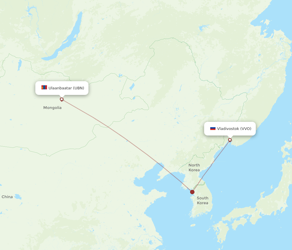 VVO-UBN flight routes