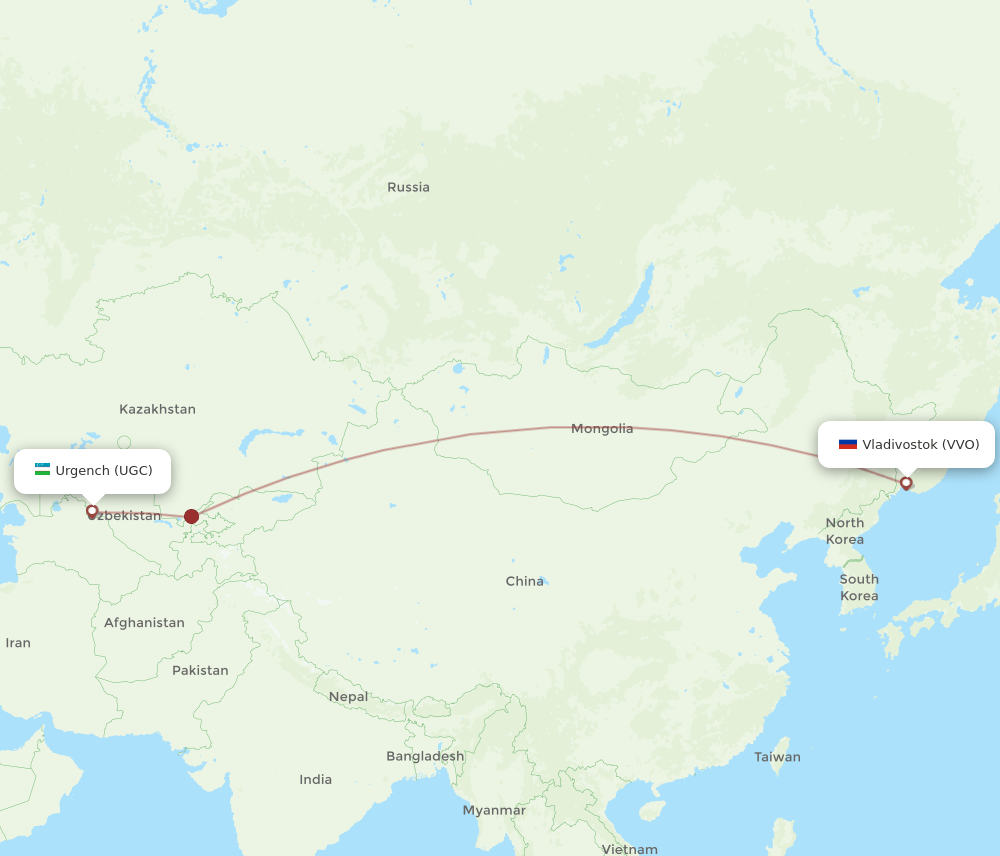VVO-UGC flight routes