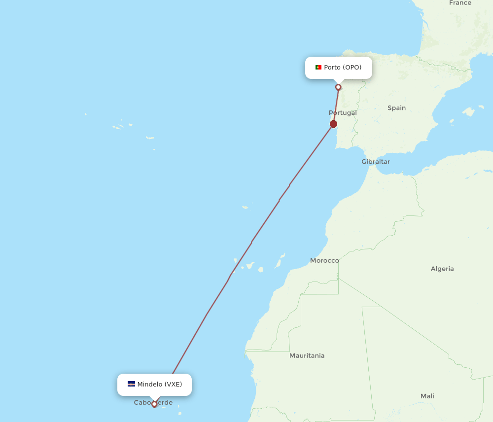 VXE-OPO flight routes