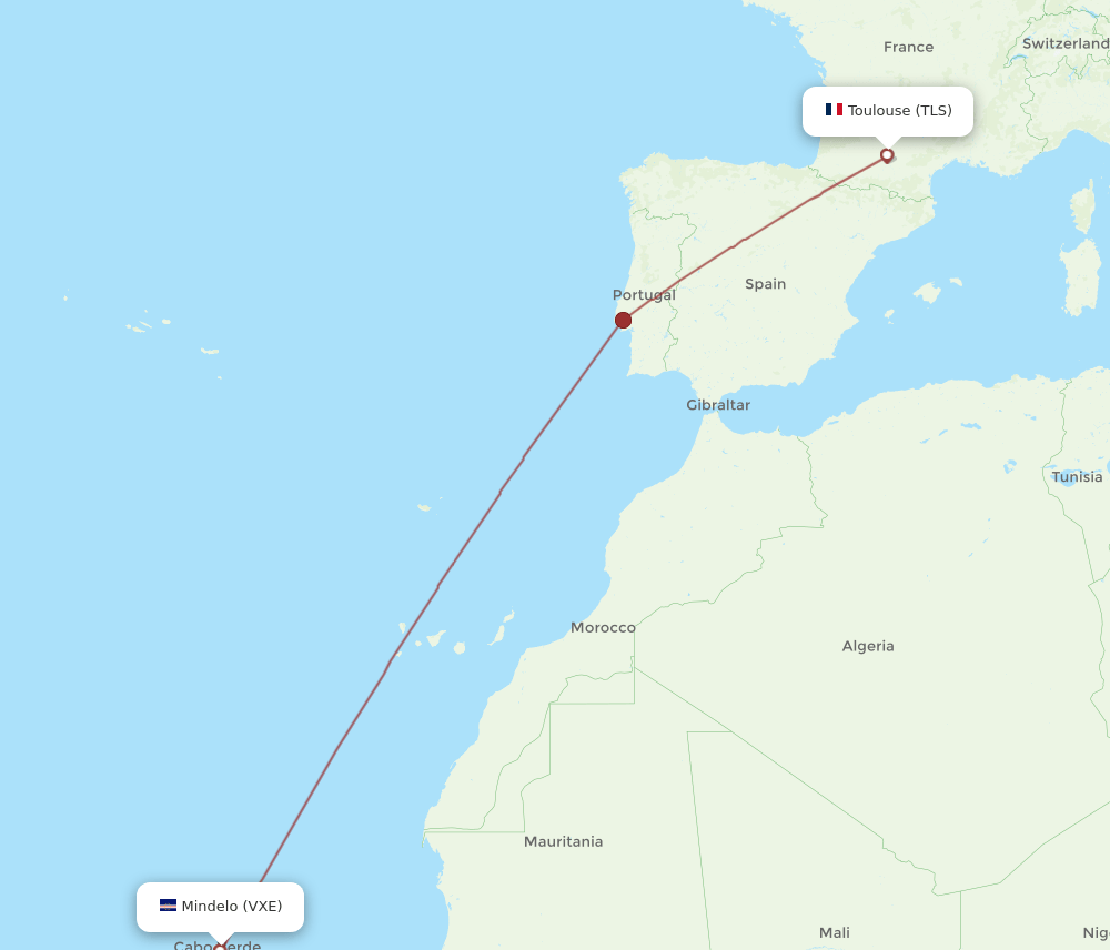 VXE-TLS flight routes