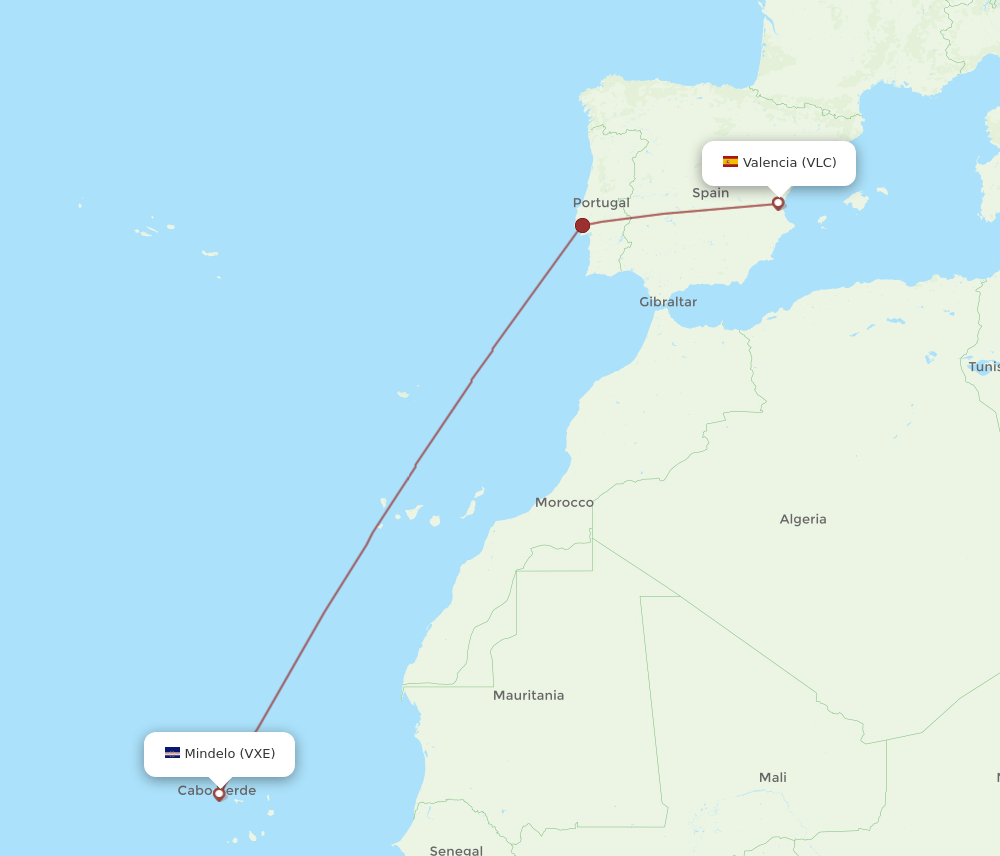 VXE-VLC flight routes