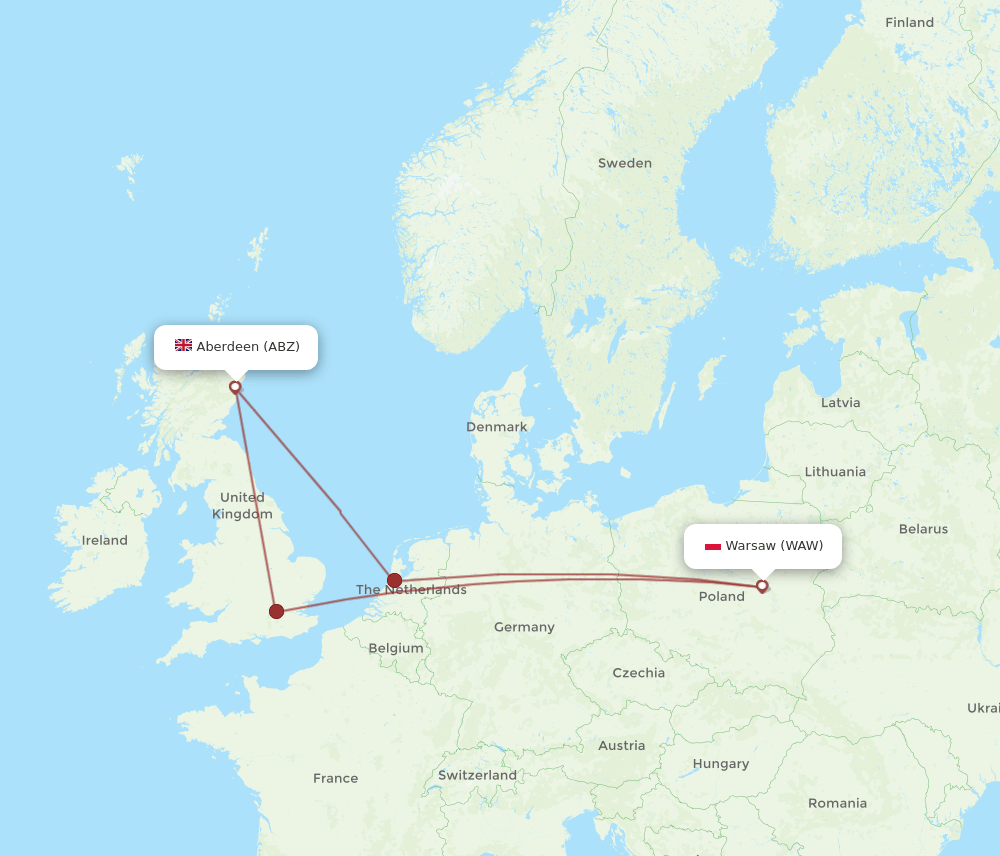 WAW-ABZ flight routes