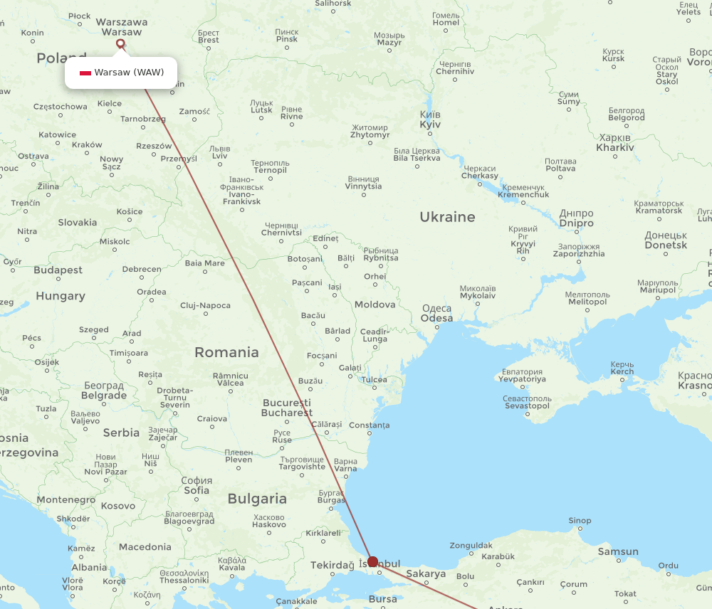 WAW-ASR flight routes