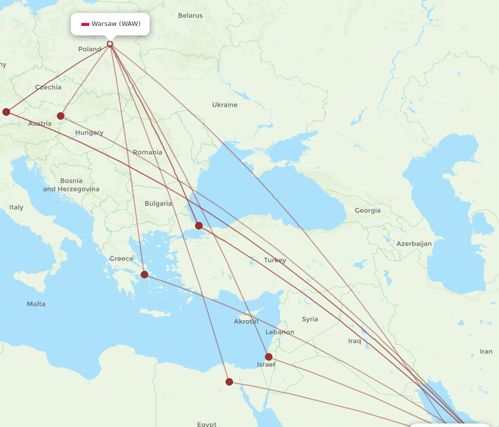 WAW-AUH flight routes