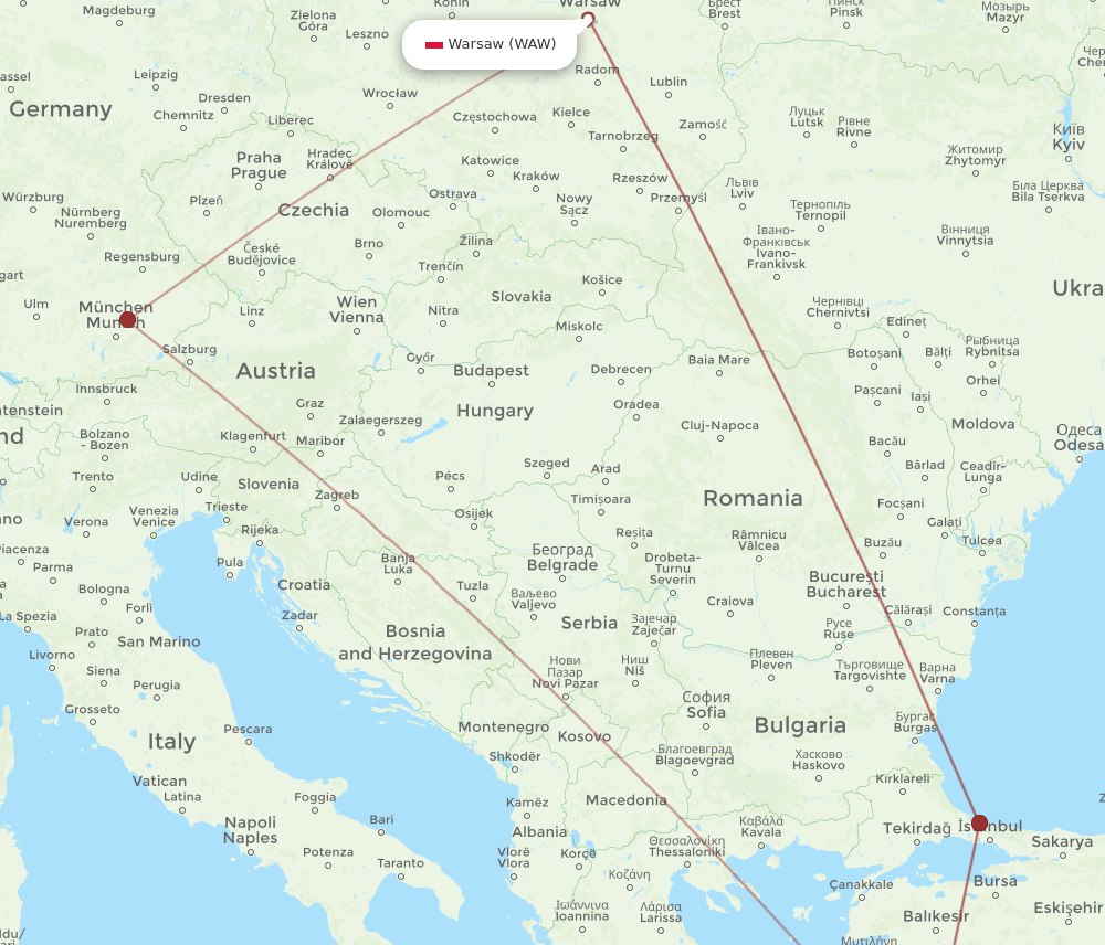 WAW-BJV flight routes