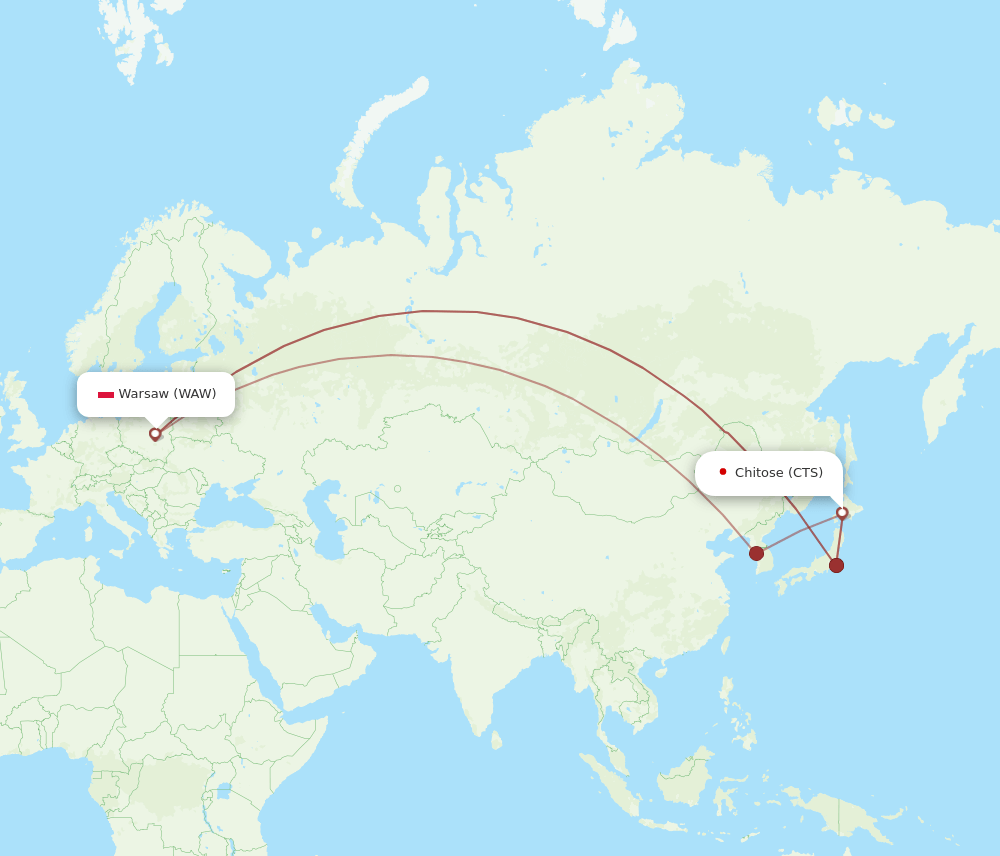 WAW-CTS flight routes