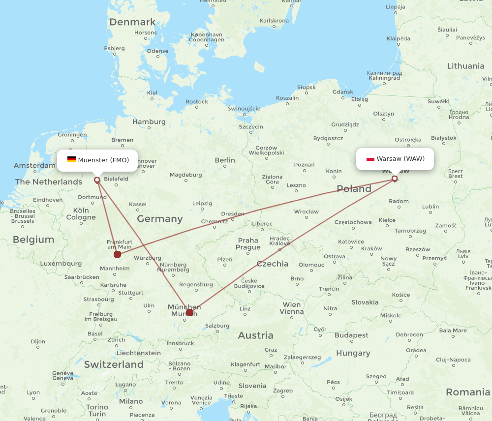 WAW-FMO flight routes