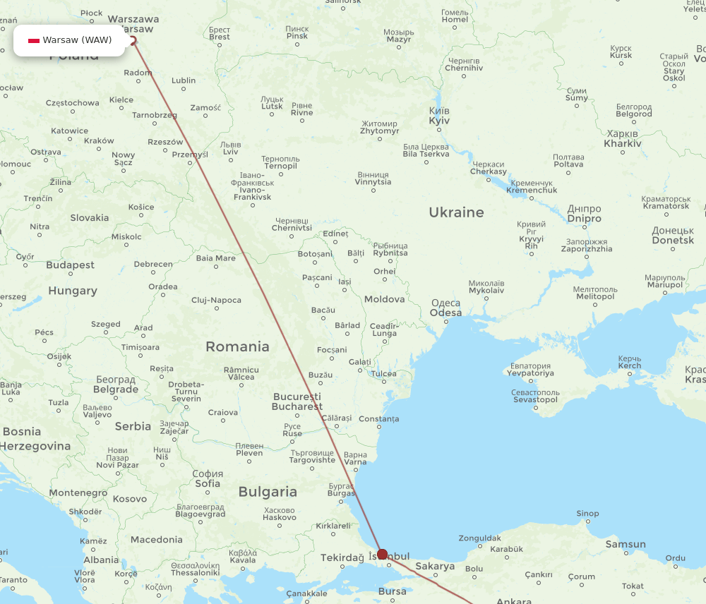 WAW-NAV flight routes