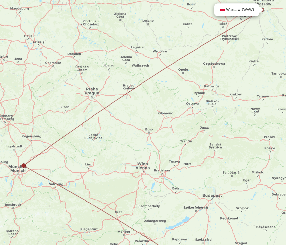 WAW-OSI flight routes